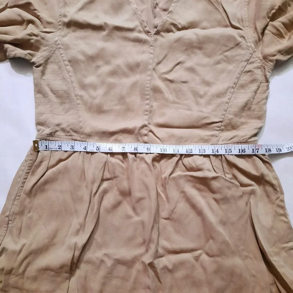 NWOT Everlane The TENCEL™ Puff-Sleeve Dress Tan (Cornstalk) - Size M - Picture 11 of 14